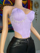 Bright Purple Rhinestone Corset Top